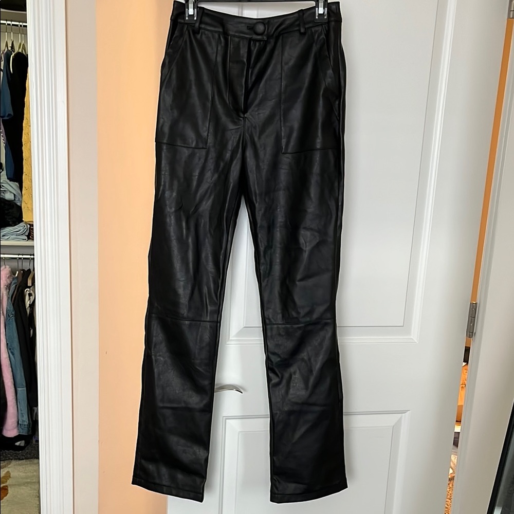 4th+Reckless Black faux-Leather Pants from Lulus